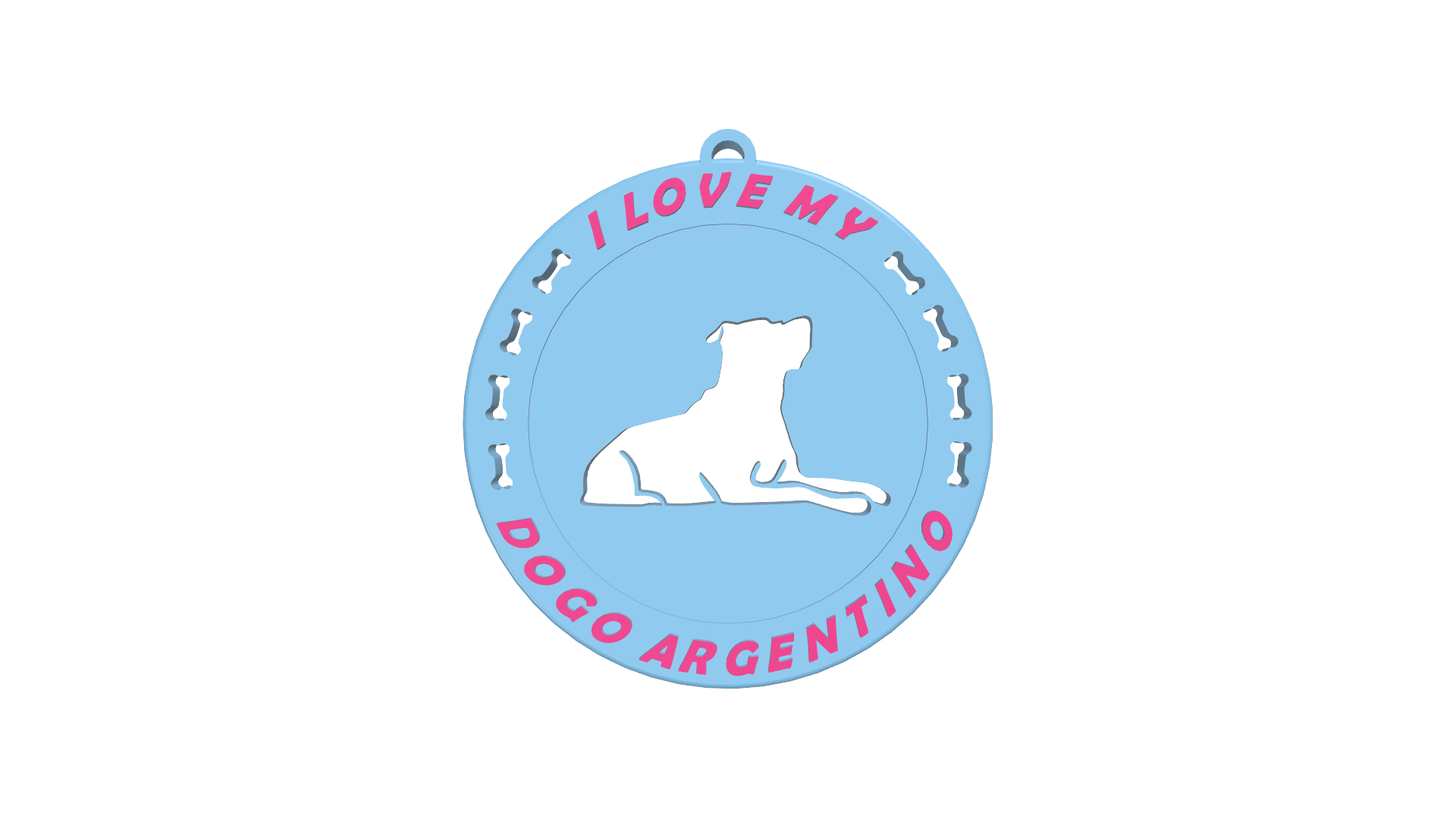 Μπρελόκ Κλειδιών “I love my Dogo Argentino” - Image 2