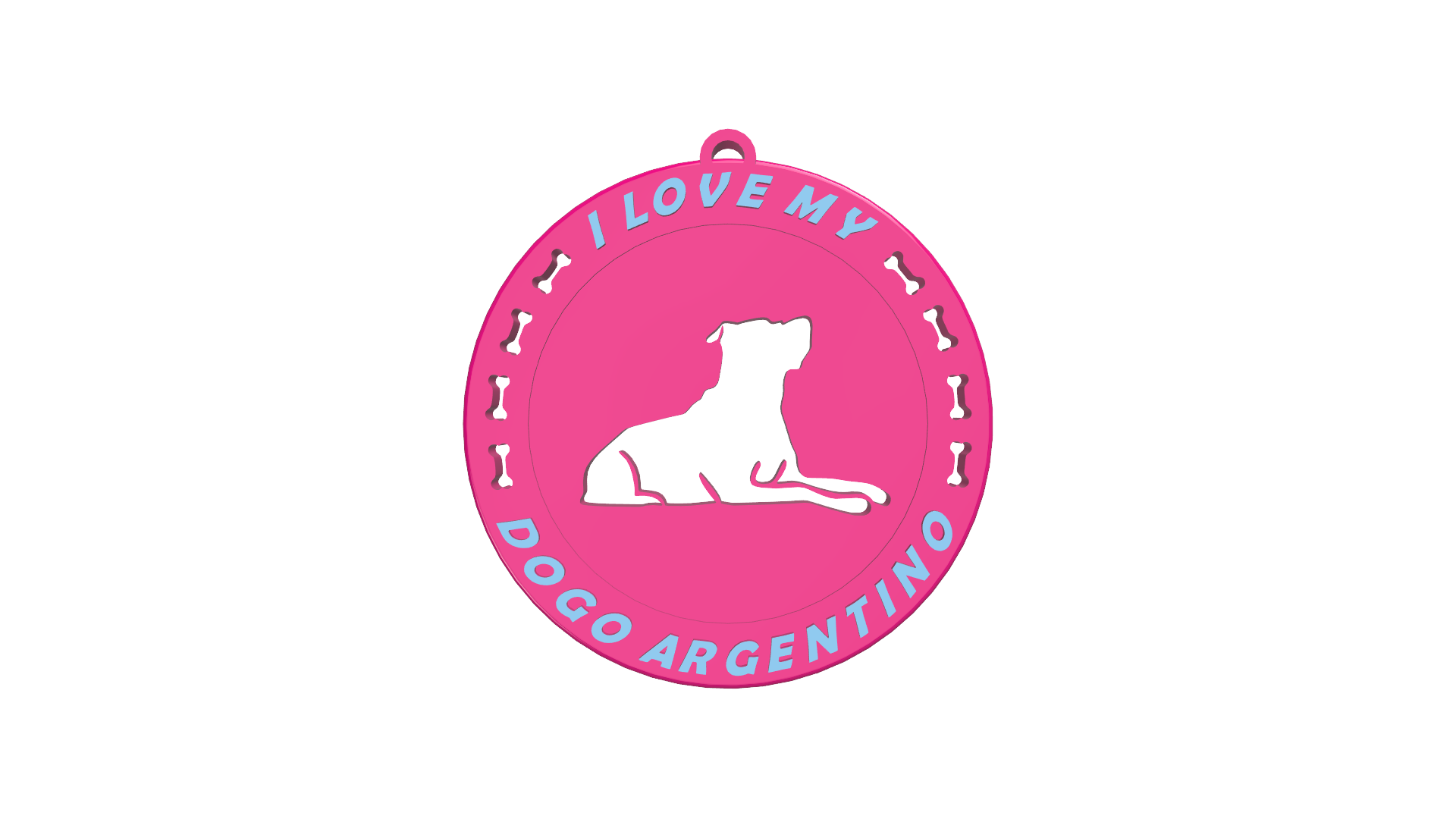 Μπρελόκ Κλειδιών “I love my Dogo Argentino”