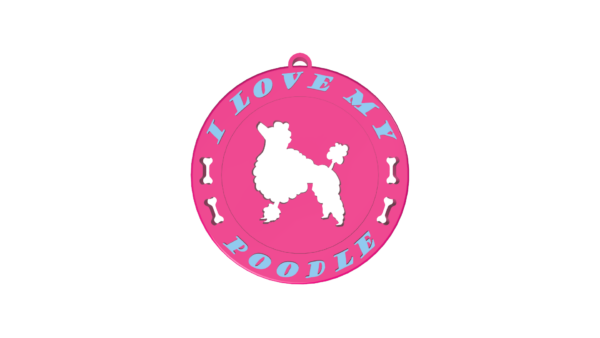 Μπρελόκ Κλειδιών “I love my Poodle”