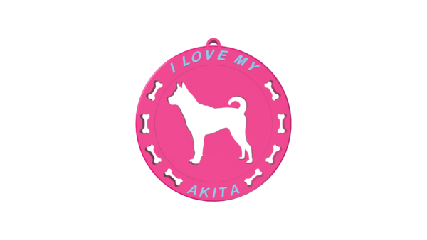 Μπρελόκ Κλειδιών “I love my Akita”