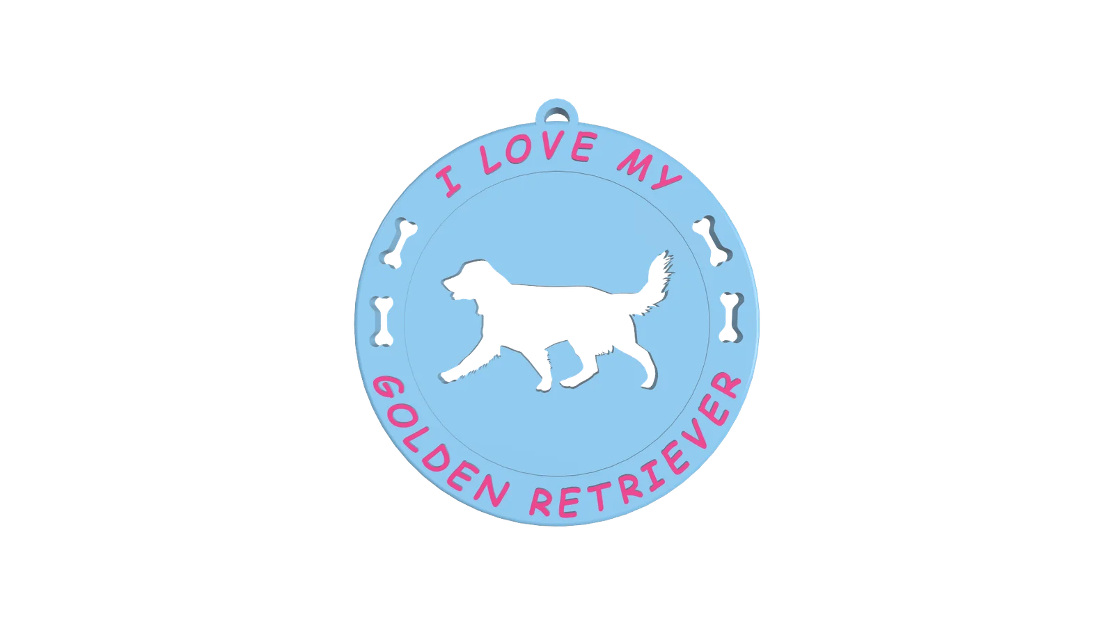 Μπρελόκ Κλειδιών “I love my Golden Retriever” - Image 2